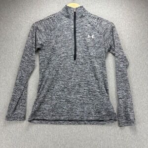Under Armour Pullover Womens S Heathered Gray‎ 1/2 Zip Long Sleeve Athletic Top